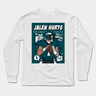 Jalen Hurts Comic Style Art Long Sleeve T-Shirt